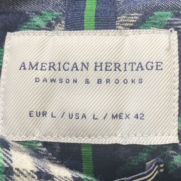 Dawson & Brooks American Heritage Men's Sz L Long Sleeve Button-Up Flannel Shirt - Picture 6 of 8